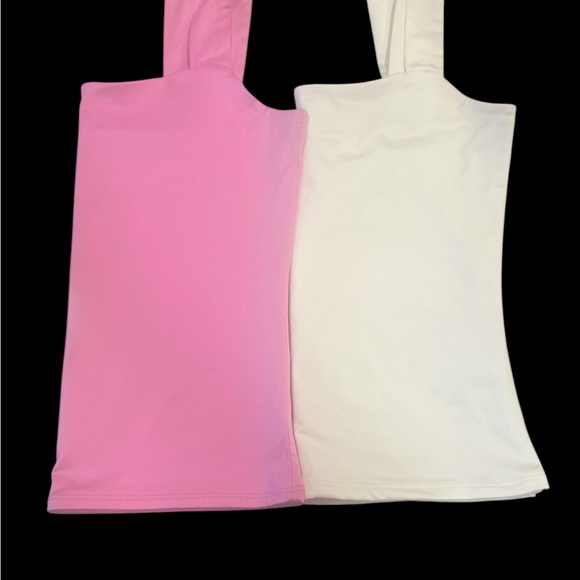 The Workshop Tank Top Bundle Size Large Pink And White Square Neckline Stretch - Picture 8 of 14